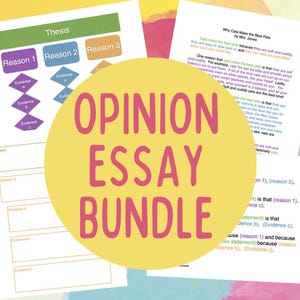 Opinion Writing Essay Bundle | Graphic Organizers, Visual Aids & Example Essay | Printable PDF for Grades 3–5