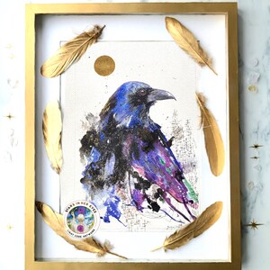 Crow Spirit, A3 Size Original Artwork, Light Language Artwork