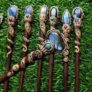 Houten haarstokjes Vintage haarspeld Bruin houten haarstokje Haarstoksieraden