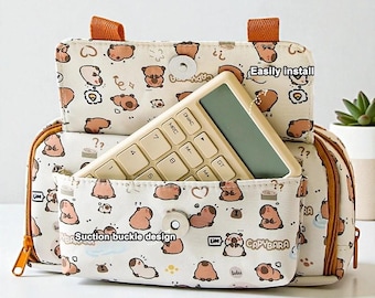 Super Cute Pencil Case-Happy Dog and Capybara Design Stationery Pouch, Large Capacity School Supplies Bag, Gift for Students & Animal Lovers
