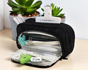 Large Capacity Pencil Case || Multi-Purpose Zipper Stationery Organizer, Back to School Supply Bag for Students, Teachers & Office Use