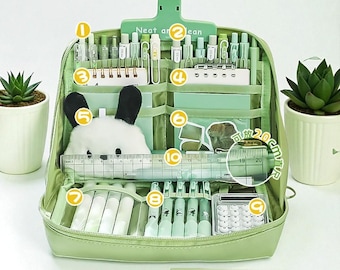 Functional Pencil Case – Large Capacity Zipper Pouch, Multi-Compartment Stationery Organizer, Cute School Supplies Storage Bag for Students