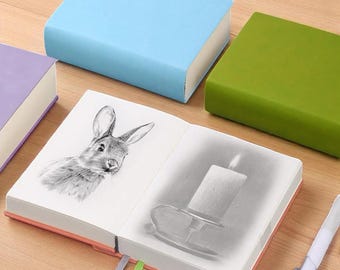 Mini carnet de croquis ultra-épais à couverture souple - 720 pages de carnet de notes en cuir PU, pages vierges pour le dessin, la tenue d'un journal, l'art et des notes créatives