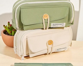 Multi-Compartment Oxford Pencil Case || Stylish Large Capacity Pen Organizer, Durable Stationery Pouch for School, Office & Travel Use