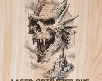 Dragon, Dark Magic Dungeon Laser Wood Engraving File -Digital Download for Glowforge & XTool, Commercial Use