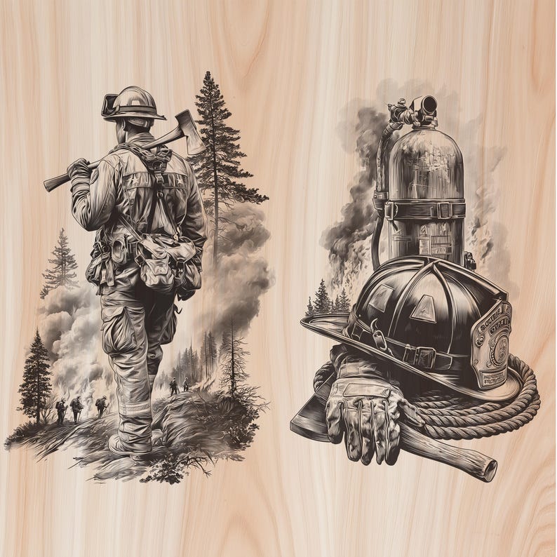 Firefighters Wood Laser Engraving Bundle Digital Download - Holz ...