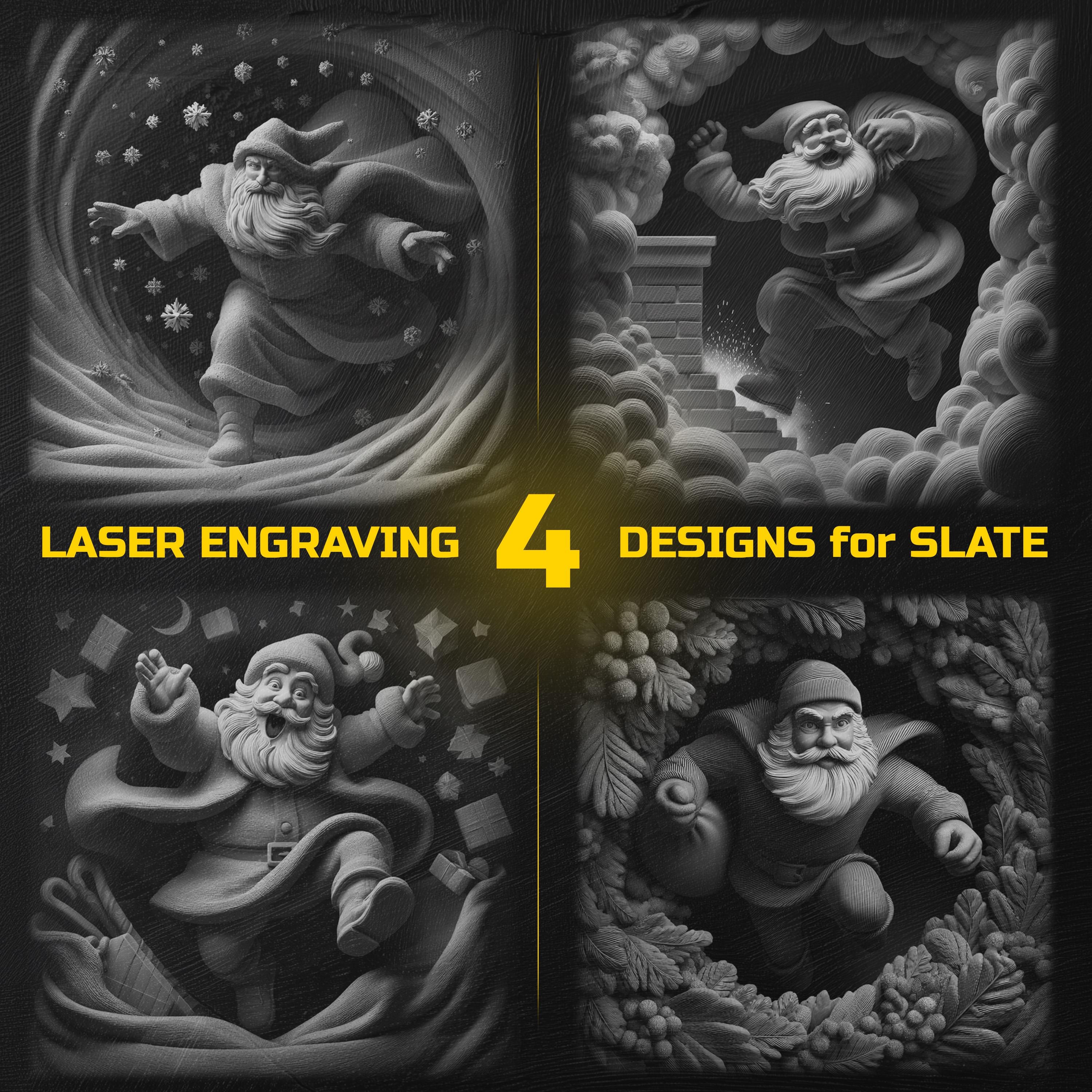 Christmas Laser Engraving PNG Bundle - Slate Coasters Designs Digital ...