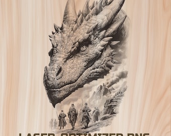 Dragon Dark Fantasy Laser Wood Engraving File -Digital Download for Glowforge & XTool, Commercial Use
