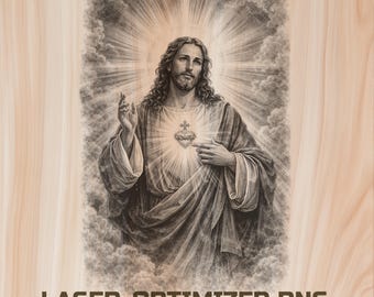 Jesus Wood Laser Engraving File Digital Download - Christian Holz Burning Design for Art Cutting & charcuterie board, Commercial Use