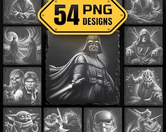 Sci-Fi Adventure Laser Engraving PNG Bundle - Spacewarrior Slate Coasters Designs Digital Download for Glowforge & LightBurn, Commercial Use