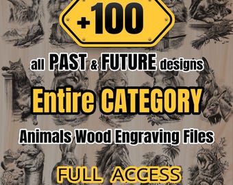 Complete Animals Bundle Wood Engraving Files -  Digital Download, Full Lifetime access, Commercial Use