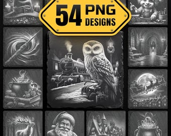 Christmas magic Laser Engraving PNG Bundle - Slate Coasters Designs Digital Download for Glowforge & LightBurn, Commercial Use