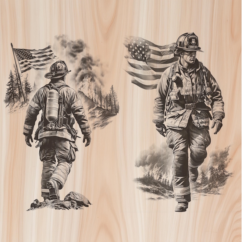 Firefighters Wood Laser Engraving Bundle Digital Download - Holz ...