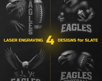 Philadelphia Football Mascot Laser Engraving Files - Slate Coaster PNG Bundle, Digital Download | for Glowforge, LightBurn | Commercial Use