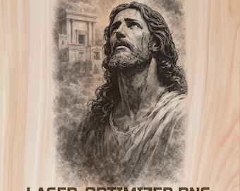 Jesus Wood Laser Engraving File Digital Download - Christian Holz Burning Design for Art Cutting & charcuterie board, Commercial Use