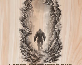 Bigfoot Wood Laser Engraving File Digital Download - Sasquach Holz Burning Design for Art, Charcuterie and Cutting Board, Commercial Use Too