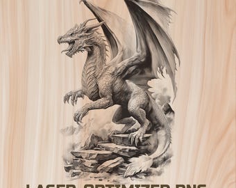 Dragon, Dark Magic Dungeon Laser Wood Engraving File -Digital Download for Glowforge & XTool, Commercial Use