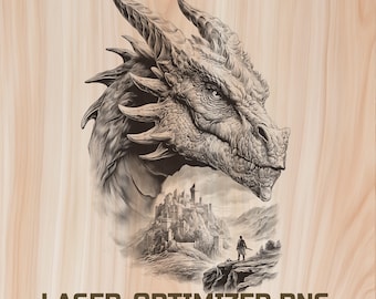 Dragon, Dark Magic Dungeon Laser Wood Engraving File -Digital Download for Glowforge & XTool, Commercial Use