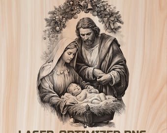 Christ’s Birth, Сhristmas nativity Laser Wood Engraving File - Holy Family Digital Download for Glowforge & XTool, Commercial Use