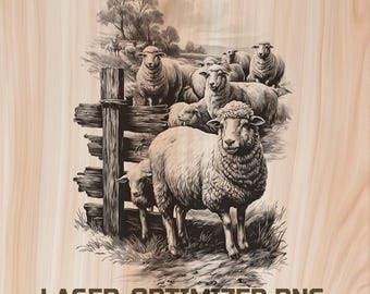 Farmer Life Laser Engraving File – Rustic Farm Animals Wood Burning Design (Digital Download)