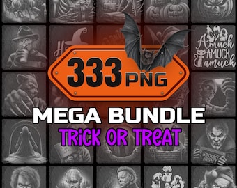 Helloween Mega Bundle 333 PNG Laser Engraving files  - Horror Slate Coasters Designs Digital Download, Commercial Use