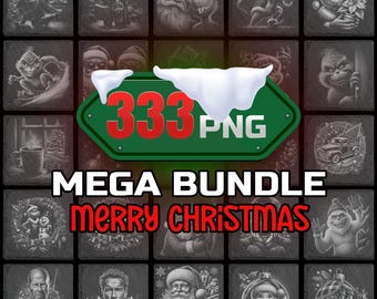 Pacote Mega de Natal com 333 arquivos PNG para gravação a laser - Designs de porta-copos de ardósia do Grinchmas - Download digital, uso comercial.