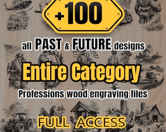 Complete Professions Bundle Wood Laser Engraving Files Digital Download Lifetime Access Commercial Use