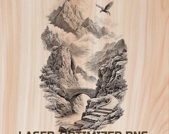 Dragon Dark Fantasy Laser Wood Engraving File -Digital Download for Glowforge & XTool, Commercial Use