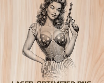 America 250 PinUp girls Years Laser Engraving File – Patriotic Wood Burning Design (Digital Download)