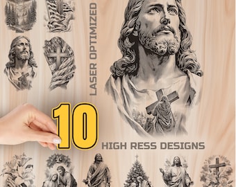 Christian Wood Laser Engraving Bundle Digital Download - Holz Burning Design for Art Cutting & charcuterie board, Commercial Use