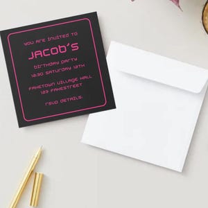Birthday Invitation Sci-Fi Theme 001 (Square)