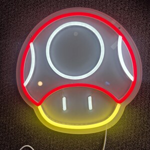 マリオ マッシュルーム LED ネオンライト | キノピオ ゲームルーム ウォールサイン | レトロ ゲーマー デコレーション | USB 電源 ナイトライト | ゲームルーム ギフト オーストラリア