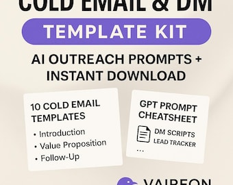 Cold Outreach Email & DM Template Kit, AI-Powered GPT Prompts + Business Scripts