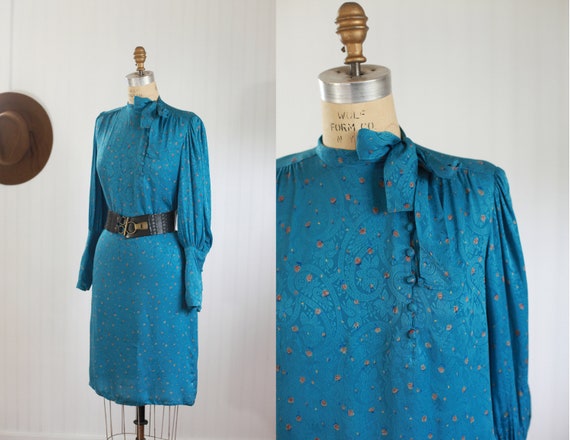 silk francesca of damon bishop sleeve dress - s