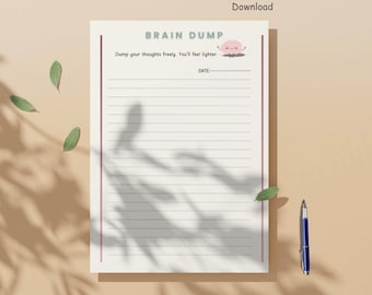 Brain Dump Worksheet | Mind Declutter Printable (2 Sheets PDF)