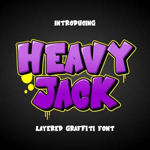 HEAVY-JACK  Graffiti Font | Bold Urban Typeface for Logos, Branding, Album Covers & Streetwear Designs | Instant Download File DIY -