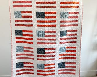 Handmade American Flag Quilt