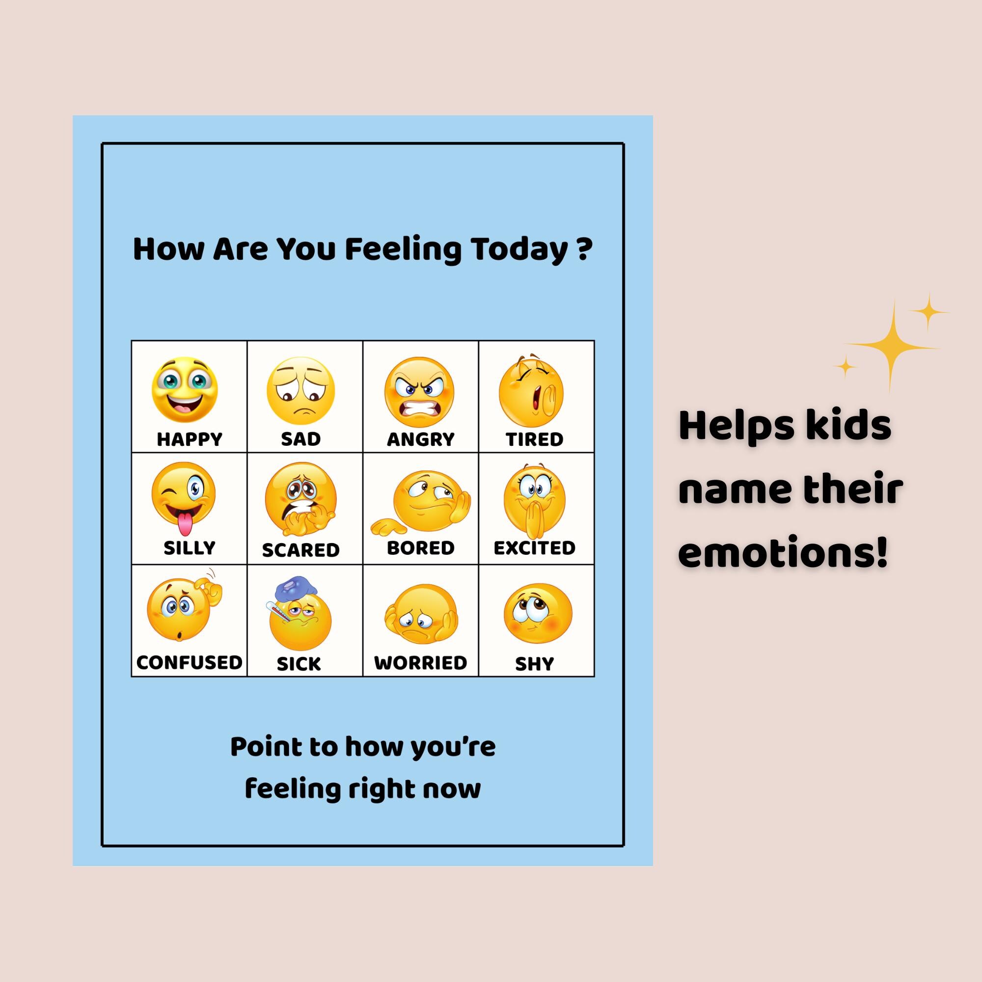 Feelings Chart & Calm Down Toolkit: Printable SEL Visuals for Kids (PDF ...