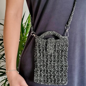 Handmade Macrame Crossbody Phone Bag – Boho Festival Purse – Crochet Shoulder Bag – Small Woven Handbag for Everyday & Travel