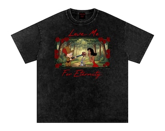 Camiseta extragrande de algodón lavada con nieve