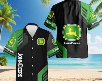 Camisa hawaiana de cerveza John Deere: Camisa hawaiana de granja tropical