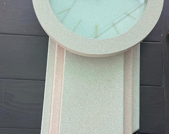 Reloj de pared vintage estilo Imperio, Art Déco geométrico, moderno de mediados de siglo, retro MCM. Funciona.