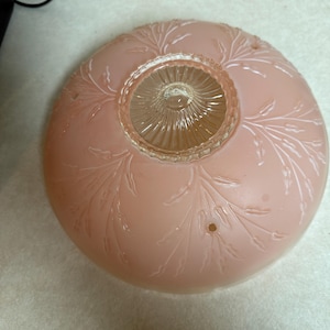 VINTAGE CEILING LIGHT shade art deco pink scalloped wheat Swag Edges 1O”