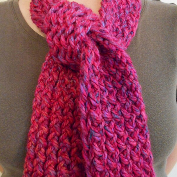 Knitted Skinny Scarf - Phoenix Azalea