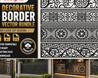 Decorative Panel Laser Cutting Files Railings Scrollwork Fence Pattern .