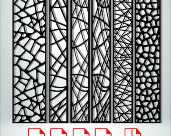 Paquete de paneles cortados con láser abstractos con archivos DXF y SVG para corte láser CNC.