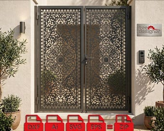 Modern Metal Gate DXF Files for Plasma CNC Cut, Digital Download.