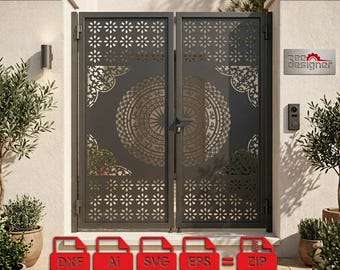 Laser Cut Metal Gate DXF Files CNC plasma Vector SVG  Gate Design Digital File.