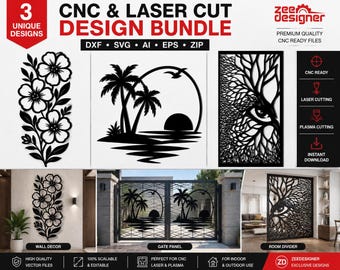 Laser Cut Designs Bundle, DXF SVG Files, Digital Download.