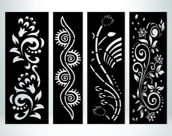 Floral CNC Panel SVG Bundle | Decorative Laser Cut Files | Plasma CNC Designs.